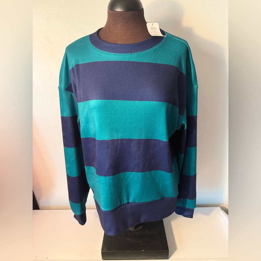 Striped Blue and Green Top